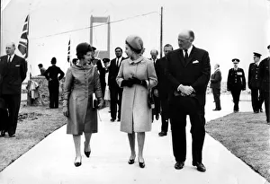 Gloucestershire Prints: HRH Queen Elizabeth II and HRH Prince Philip Duke of Edinburgh opens the Severn Bridge in