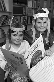 00663 Prints: Huddersfield Junior Library was under siege when some 50 Red Indians turned up
