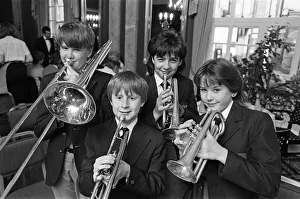 Instruments Prints: Huddersfield Youth Band members (from left) Andrew Varley, Tom Lowe