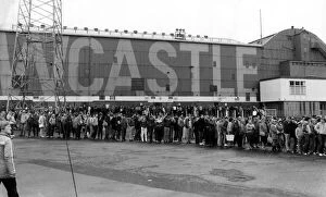 00247 Collection: There was huge crowds at St James Park as Newcastle fans queued for tickets for