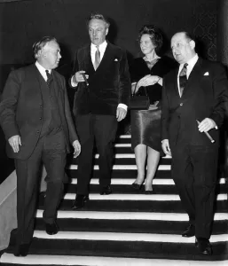 Hugh Cudlipp, Chairman of the Mirror Group of Newspapers (2nd Left)