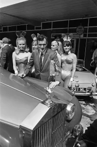 Magazine Prints: Hugh Hefner, the 40 year old Editor Publisher of Playboy Magazine