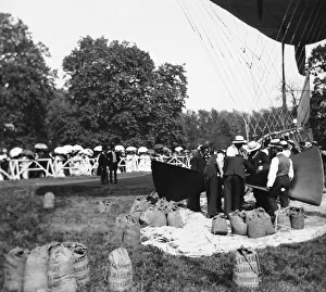 00394 Prints: Hugh and Herbert Spencer and their ground crew seen here preparing the Spencer Airship