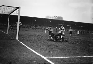 00207 Prints: Hull City strikers seen here in a goal mouth melee during their FA Cup 5th round match