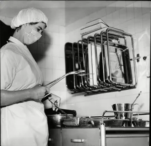 Hull Royal Infirmary - Preparing a trolley of sterilised instruments is one of the less