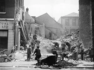 Hull, Yorkshire, during The Blitz. Picture shows George Street, Hull