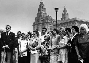 Hundreds of seamen mingle with ordinary Merseysiders at a special service of remembrance