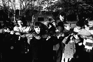 Some of the four hundrend children from Newcastles West End on a trip to Stanley Zoo