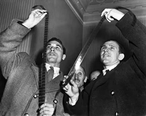 Hungarian Prints: The Hungary football team visit the Pathe News Studio in London to watch the film of