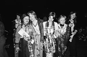Tartan Prints: Hysterical Bay City Rollers fans outside the Odeon Hammersmith after the groups concert