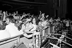 Hysterical fans attend a Bay City Rollers concert in Victoria, London
