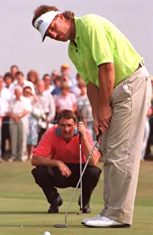 Cricketer Prints: IAN BOTHAM ARCHIVE: IAN BOTHAM AND NIGEL MANSELL IN ACTION ON GOLF COURSE DURING