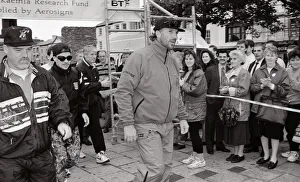 Ian Botham in Caernarfon July 1995 on his walk from Lands end to John O Groats