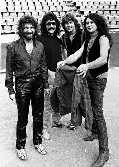Heavy Metal Prints: Ian Gillan singer with Black Sabbath pop rock group in 1983