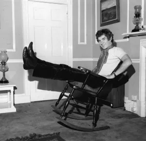 Ian Mckellen Actor October 1969 Pictured as he rests at home sitting in a rocking