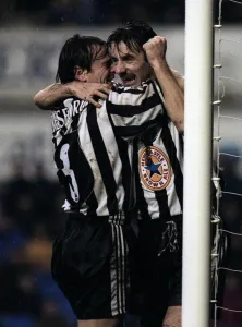 01500 Prints: Ian Rush of Newcastle United celebrates after scoring against Everton during the FA Cup