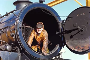 Ian Storey inside Engine No. 44767 the George Stephenson on 2nd November 1994