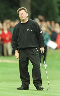 Disappointment Prints: Ian Woosnam Wentworth World Matchplay October 1998 misses his putt on the 18th green