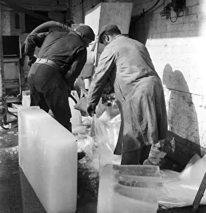 Ice Factory: General scene at a London factory which manufacture ice