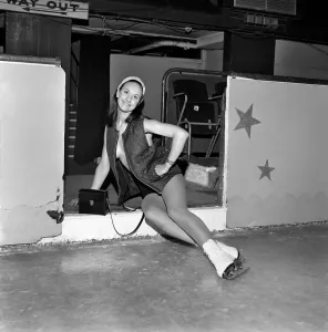Ice skater Jean Angel, 22, found the answer to keeping warm today