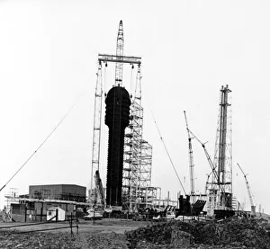 Industrial Prints: ICI, Billingham. On the left is the 200 foot long steel fermenter in position at the 40