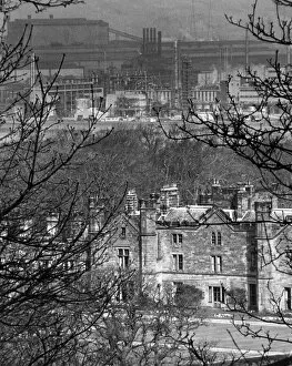 Contrast Collection: ICI owned Wilton Castle, with the towers of industry in the background. 19th April 1979