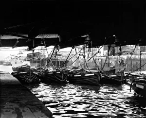 Idle foyboats at the South Shields ferry landing denote slack times