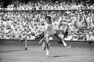 Ilie Nastase, Romanian Tennis Player in action on Centre Court
