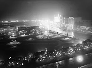 Creative Prints: Illuminations at Morecombe Lancs 1950 The Floodlit Gardens