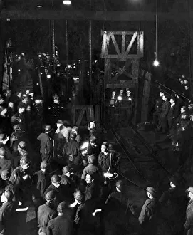 Immediately after the vesting ceremony miners were waiting at the pit head to descend yet