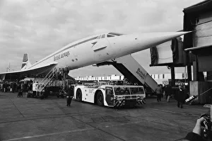 Inaugural commercial flights of the supersonic airliner Concorde on 21st January 1976