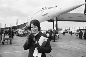 Inaugural commercial flights of the supersonic airliner Concorde on 21st January 1976