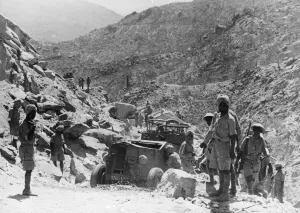 Indian army soldiers on the frontline during the Battle for Keren in Eritrea during