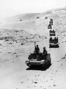 Indian Prints: Indian Bren Gun carriers, manned by a famous Sikh Regiment, in the Western Desert