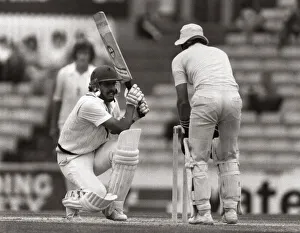 Indian cricketer Kapil Dev - July 1982 batting against England at the Oval