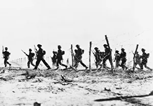 01465 Prints: Indian soldiers belonging to the Rajput Rifles clearing the ruins of ancient Cyrene after