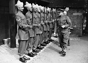 Sword Prints: Indian Troops in camp in Derbyshire. The officer commanding the unit