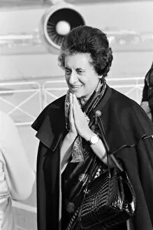 Images Dated 3rd April 2017: Indira Gandhi, Prime Minister of India, at Heathrow Airport as she departs for India