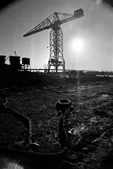 00057 Prints: Industry Ship building: The John Brown shipyard on the Clyde left to decay