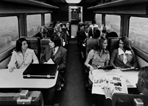 00377 Prints: Inside a second class saloon of an Inter-City 125 train on 1st May 1977
