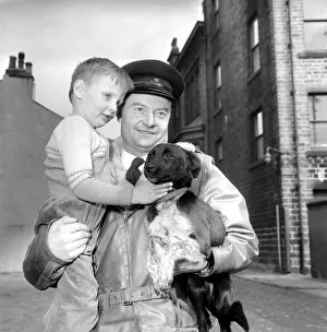 Puppies Prints: Inspector Foster, son Edward - and Beauty: Beauty the Pup came down to earth after three