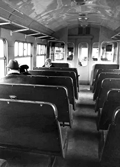 Carriage Prints: The interior of a British Rail Diesel Multiple Unit carriage on 30th March 1976