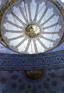 00202 Prints: Interior decorative mosaic tiling in the Blue Mosque in Istanbul, Turkey