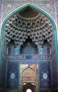 00202 Prints: Interior decorative mosaic tiling in the Masjid-I-Shan mosque in Isfahan, Iran