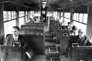 00359 Prints: The interior of one of the Diesel Multiple Units cariiages that run on the Riverside Line