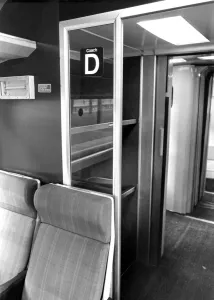 Seats Prints: The interior of the Inter-City 125 High Speed train on 8th March 1989
