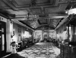 An interior view showing the corridors of the Plaza Cinema in London. June 1968