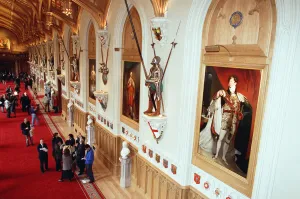 Interior view of Windsor Castle showing restoration after it was damaged by fire in 1992