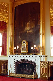 01135 Prints: Interior view of Windsor Castle showing restoration after it was damaged by fire in 1992