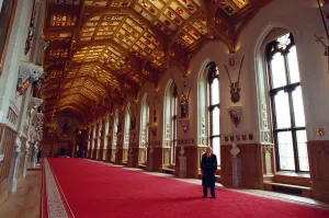 01135 Prints: Interior view of Windsor Castle showing restoration after it was damaged by fire in 1992